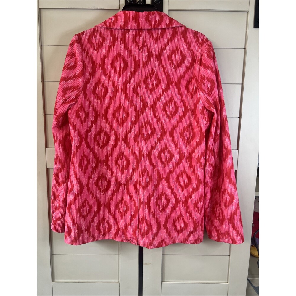 Savanna Jane Red PINK CORDUROY JACKET Aztec Women's Size Large - Picture 6 of 9
